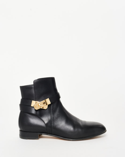 Hermès Black Leather GHW Neo Ankle Boot - 37