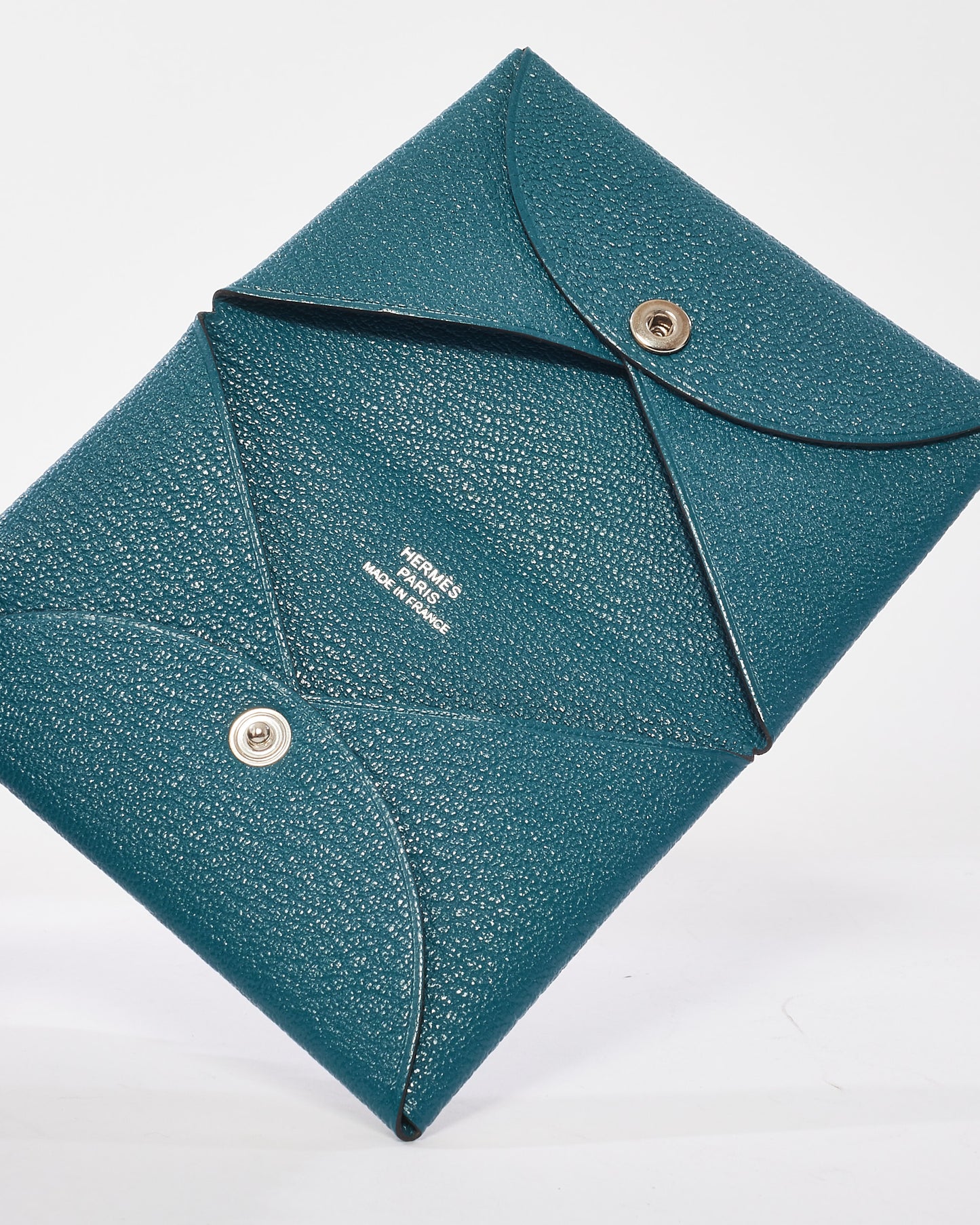 Hermès Blue Chevre Leather Calvi Cardholder