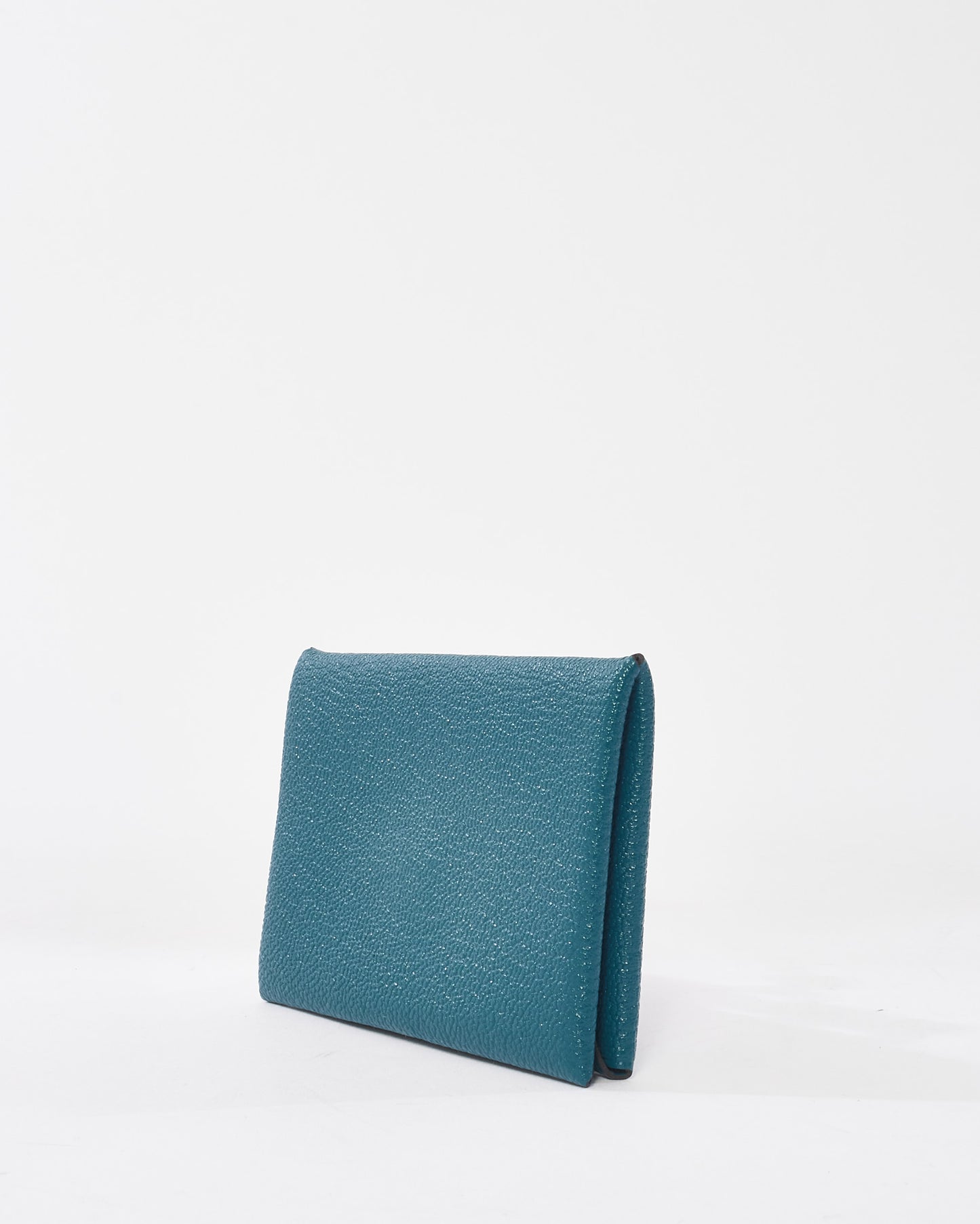 Hermès Blue Chevre Leather Calvi Cardholder