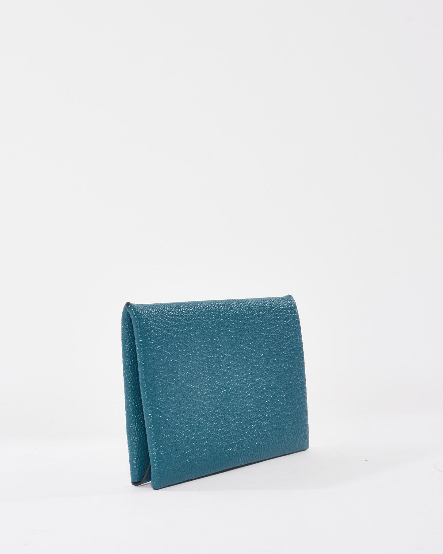 Hermès Blue Chevre Leather Calvi Cardholder