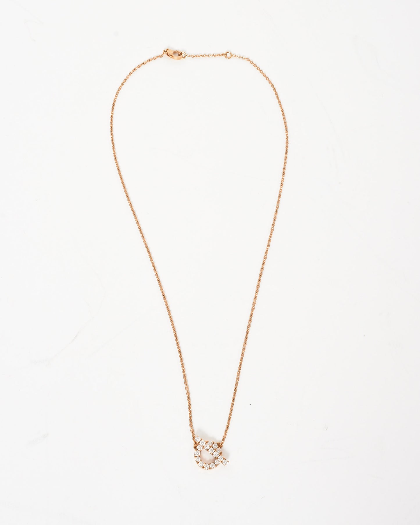 Hermès Rose Gold 
Diamond Finesse Pendant Necklace