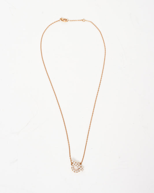 Hermès Rose Gold 
Diamond Finesse Pendant Necklace