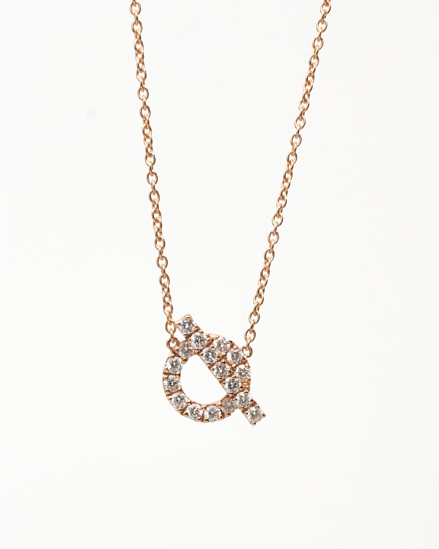 Hermès Rose Gold 
Diamond Finesse Pendant Necklace