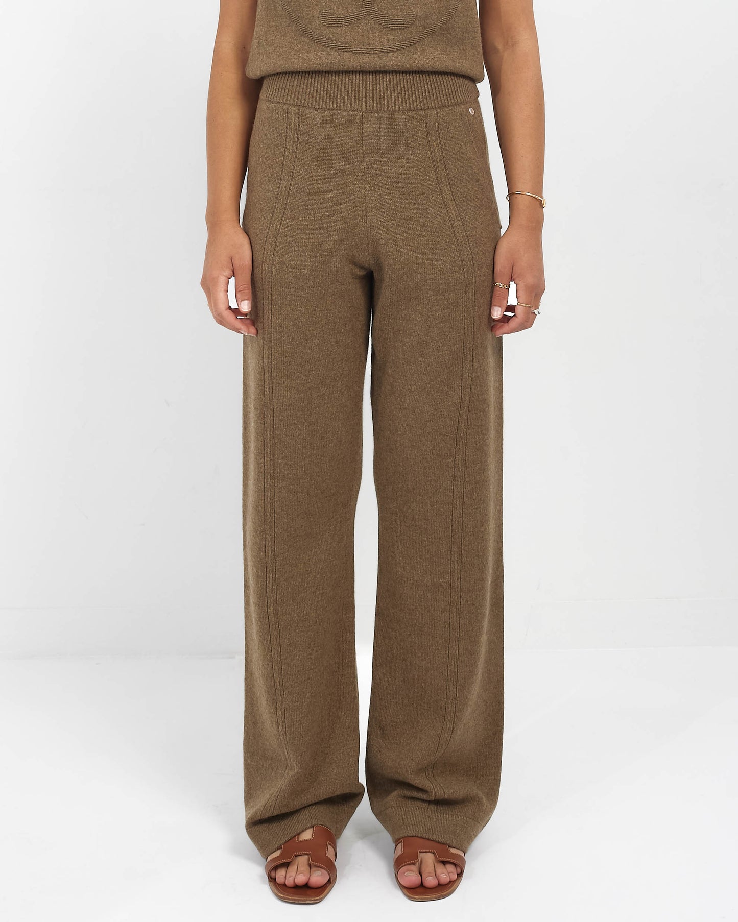 Hermes Vert Toundra Cashmere Knit Pants - 36