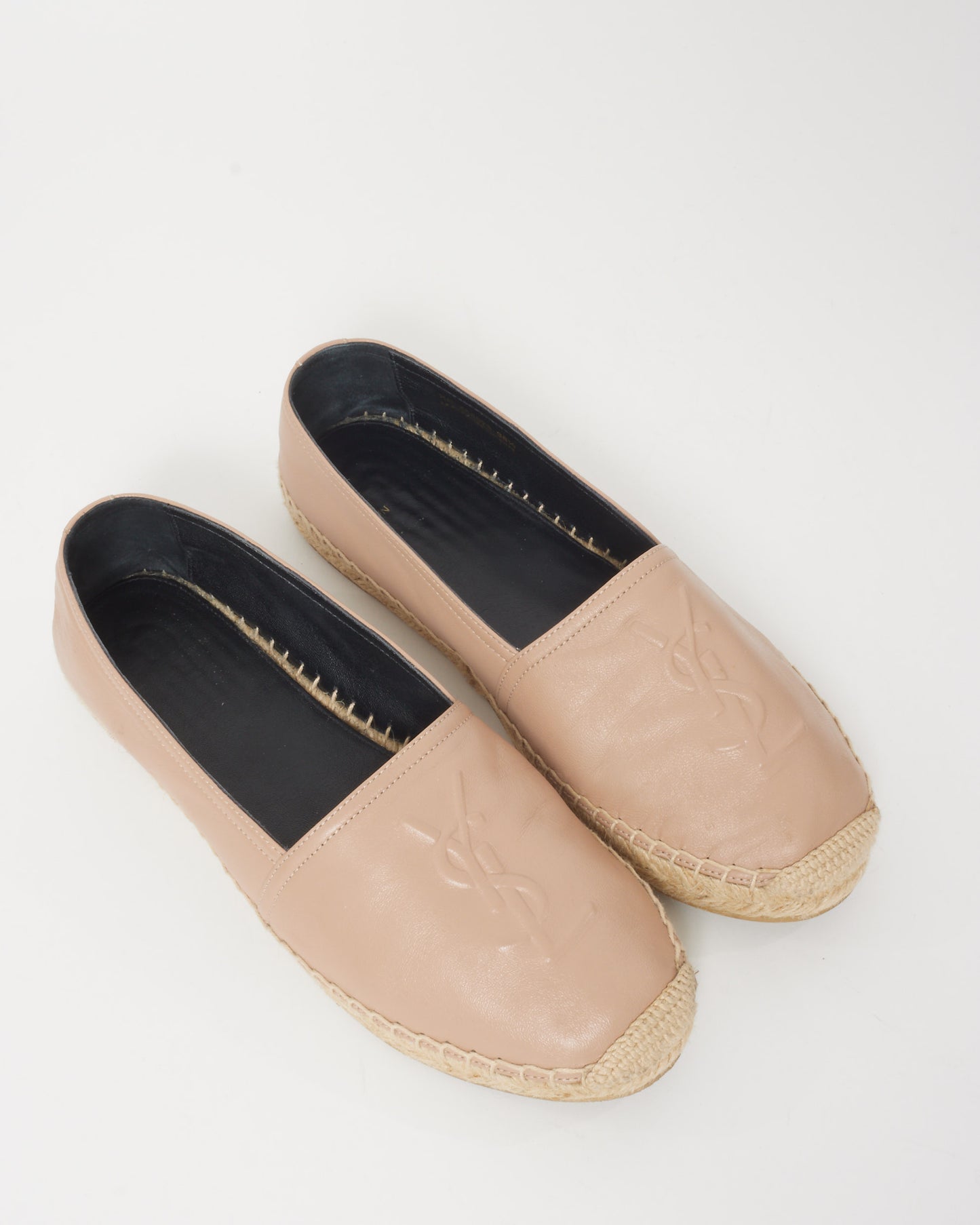 Saint Laurent Beige/ Blush Leather Logo Espadrilles - 38.5