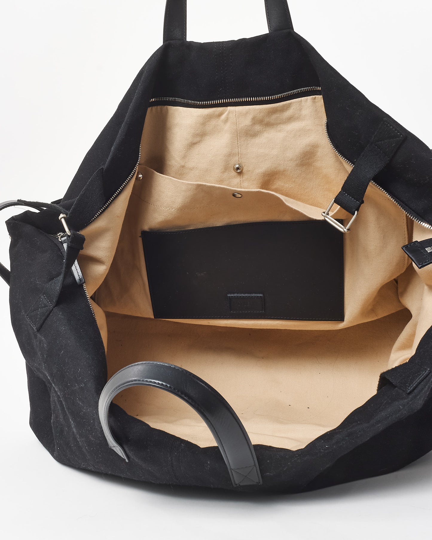 Jacquemus Black Canvas Weekender Travel Bag