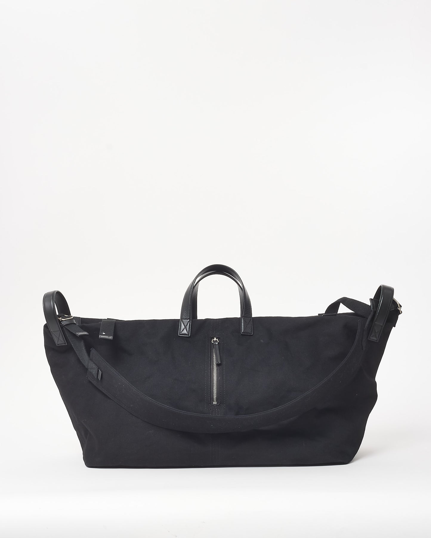 Jacquemus Black Canvas Weekender Travel Bag