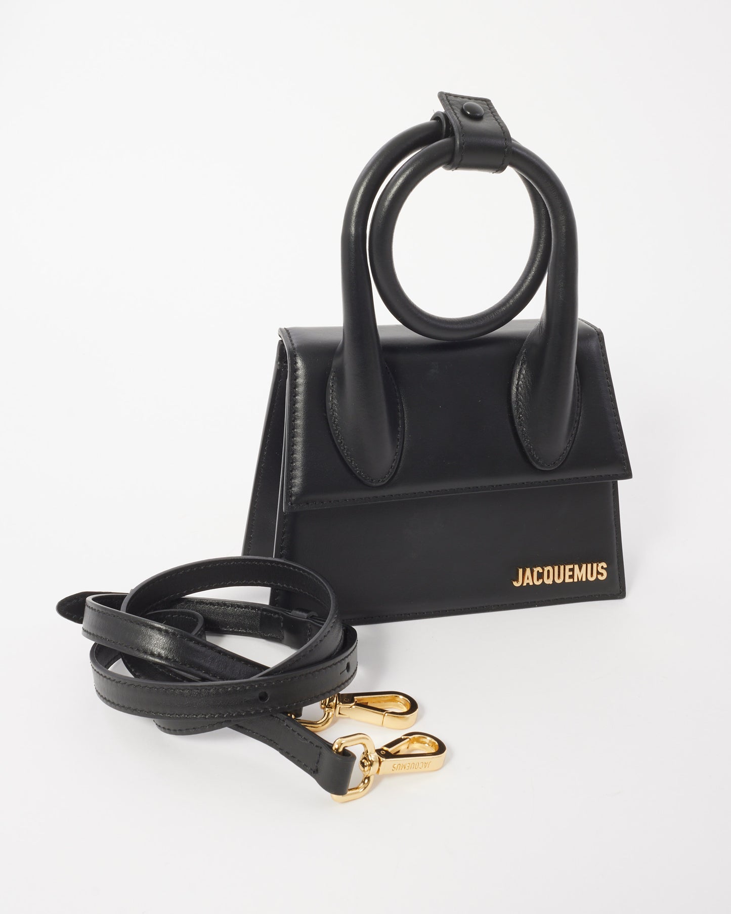 Jacquemus Black Leather Les Classiques "Le Chiquito Noeud" Bag