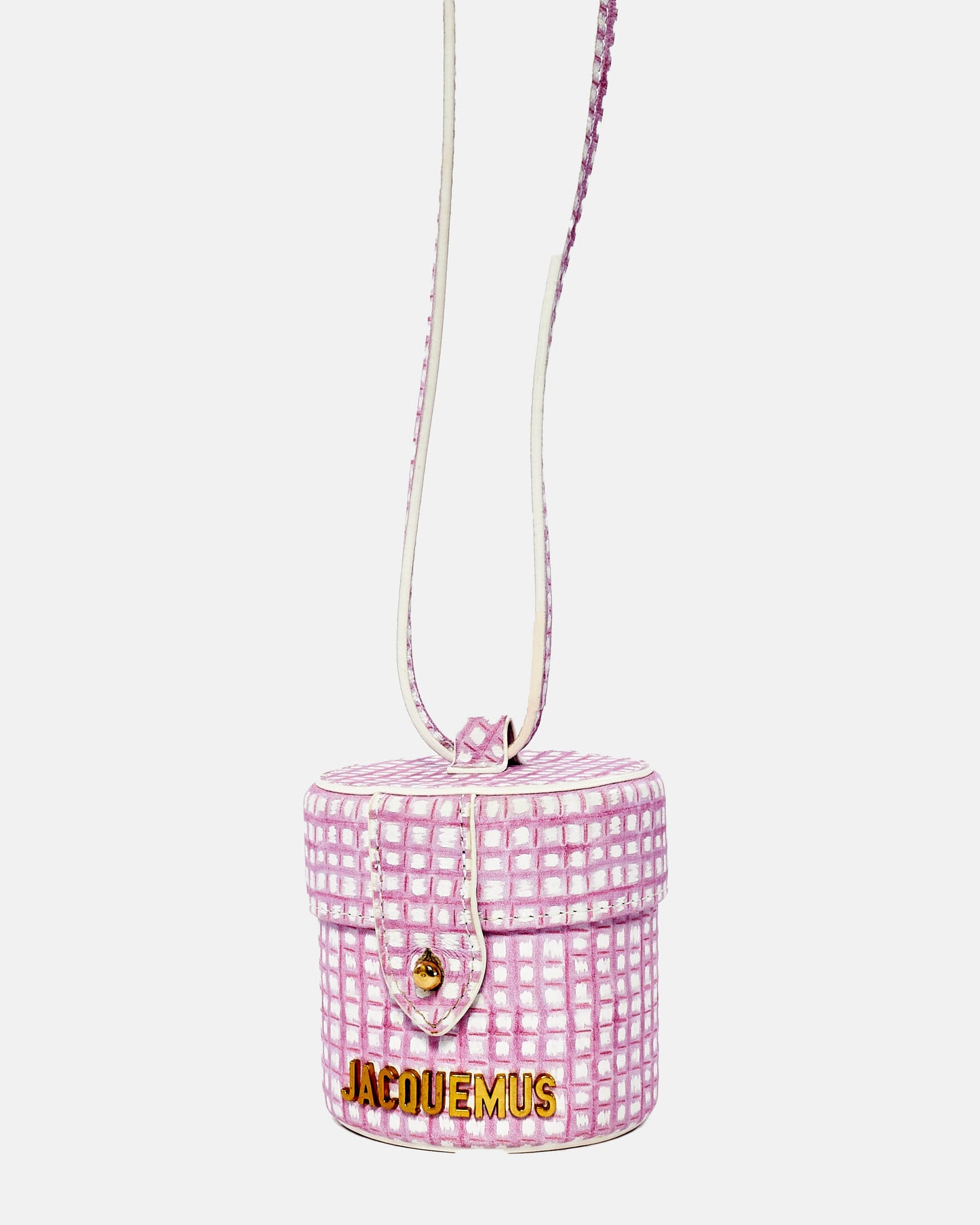 Jacquemus Pink Gingham Canvas Micro "Le Vanity" Bag