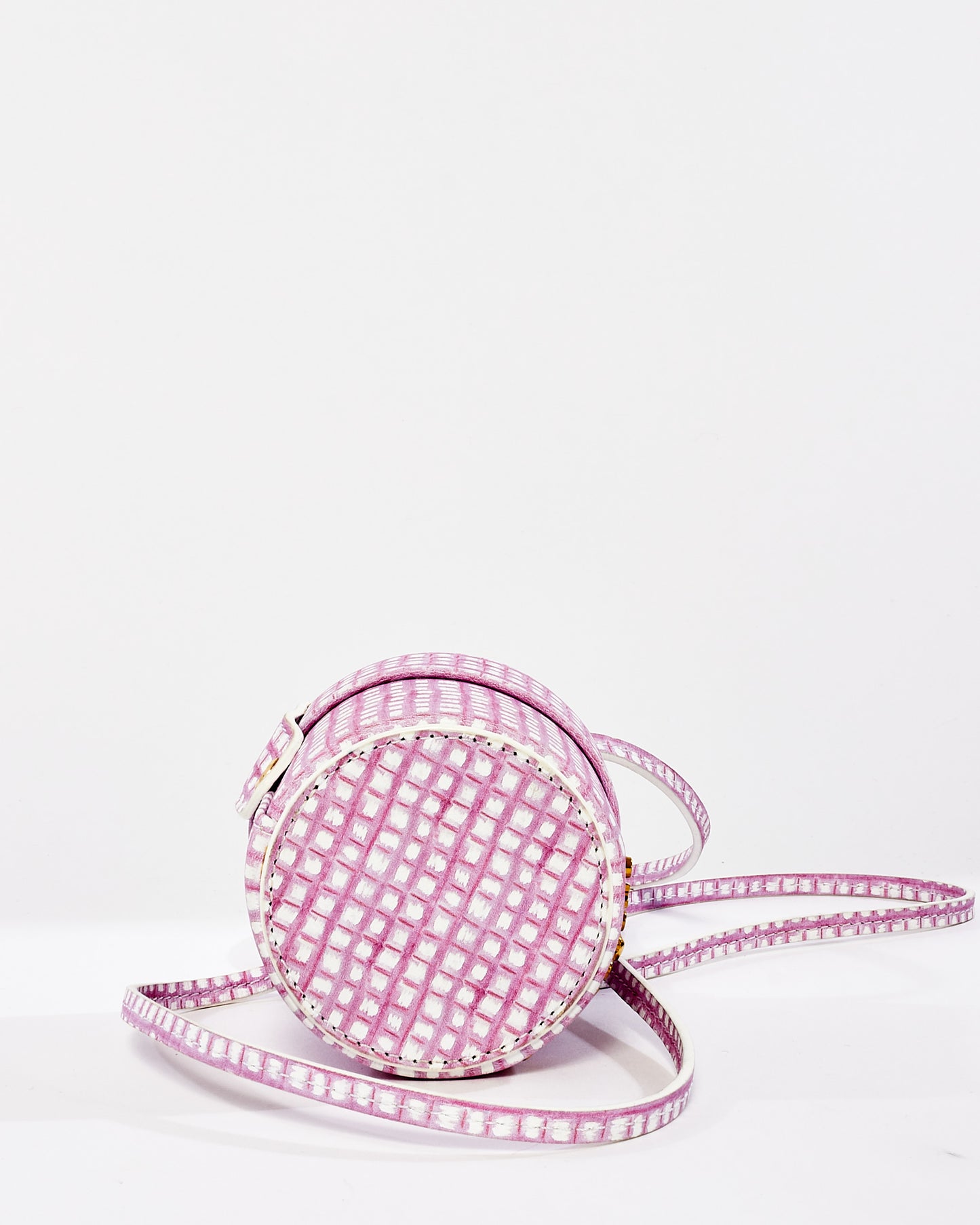 Jacquemus Pink Gingham Canvas Micro "Le Vanity" Bag