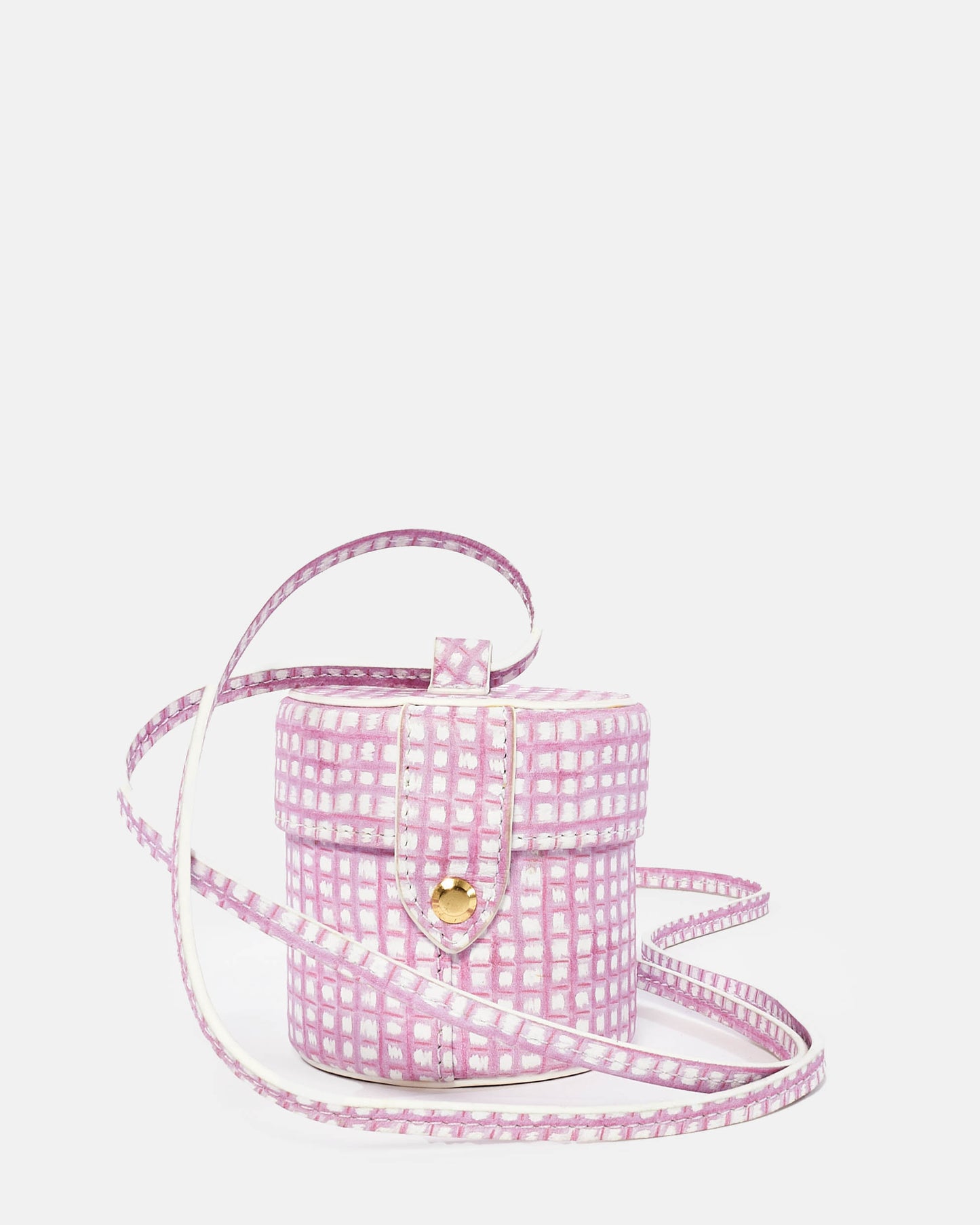 Jacquemus Pink Gingham Canvas Micro "Le Vanity" Bag