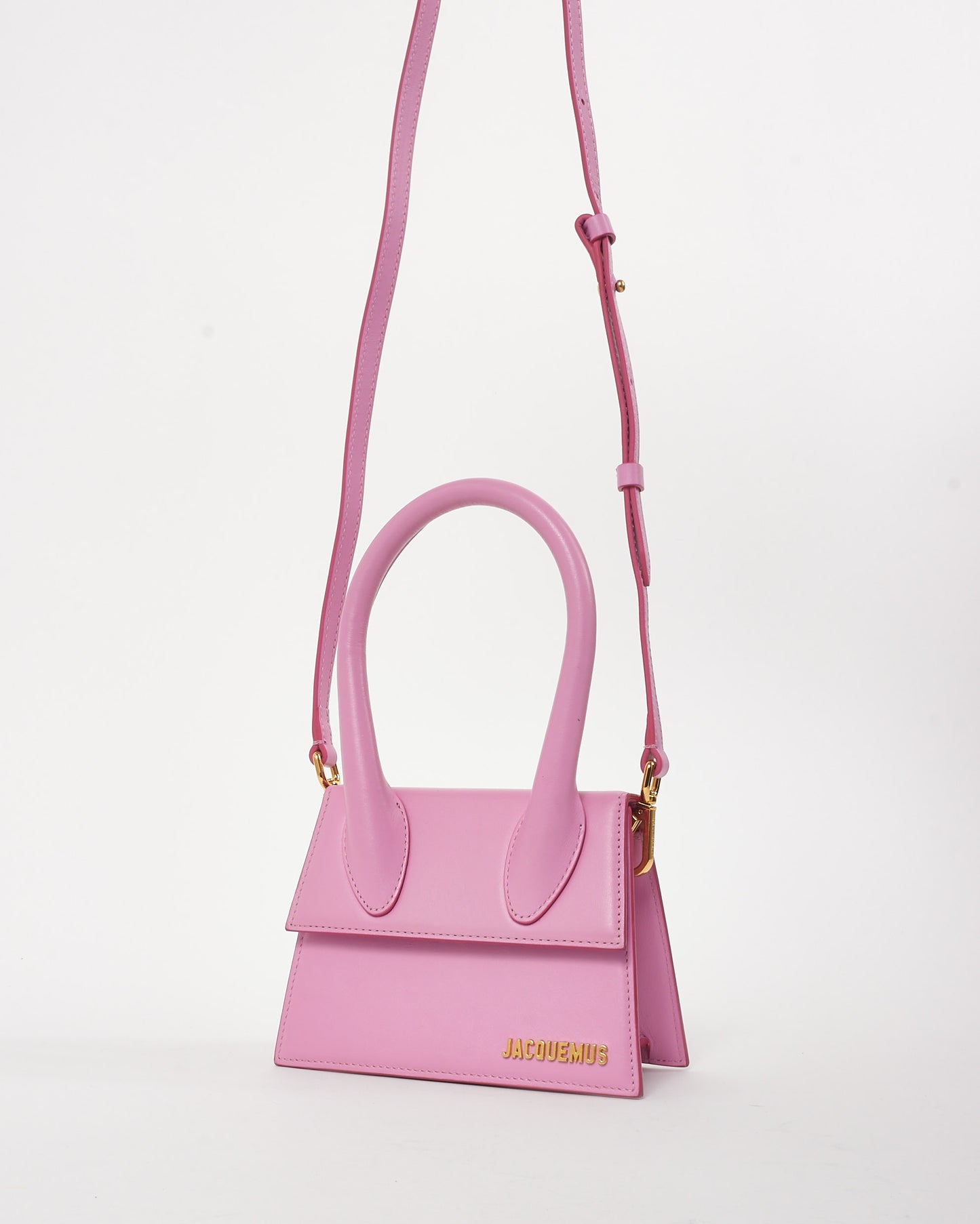 Jacquemus Pink Leather Le Moyen Chiquito Top Handle Bag