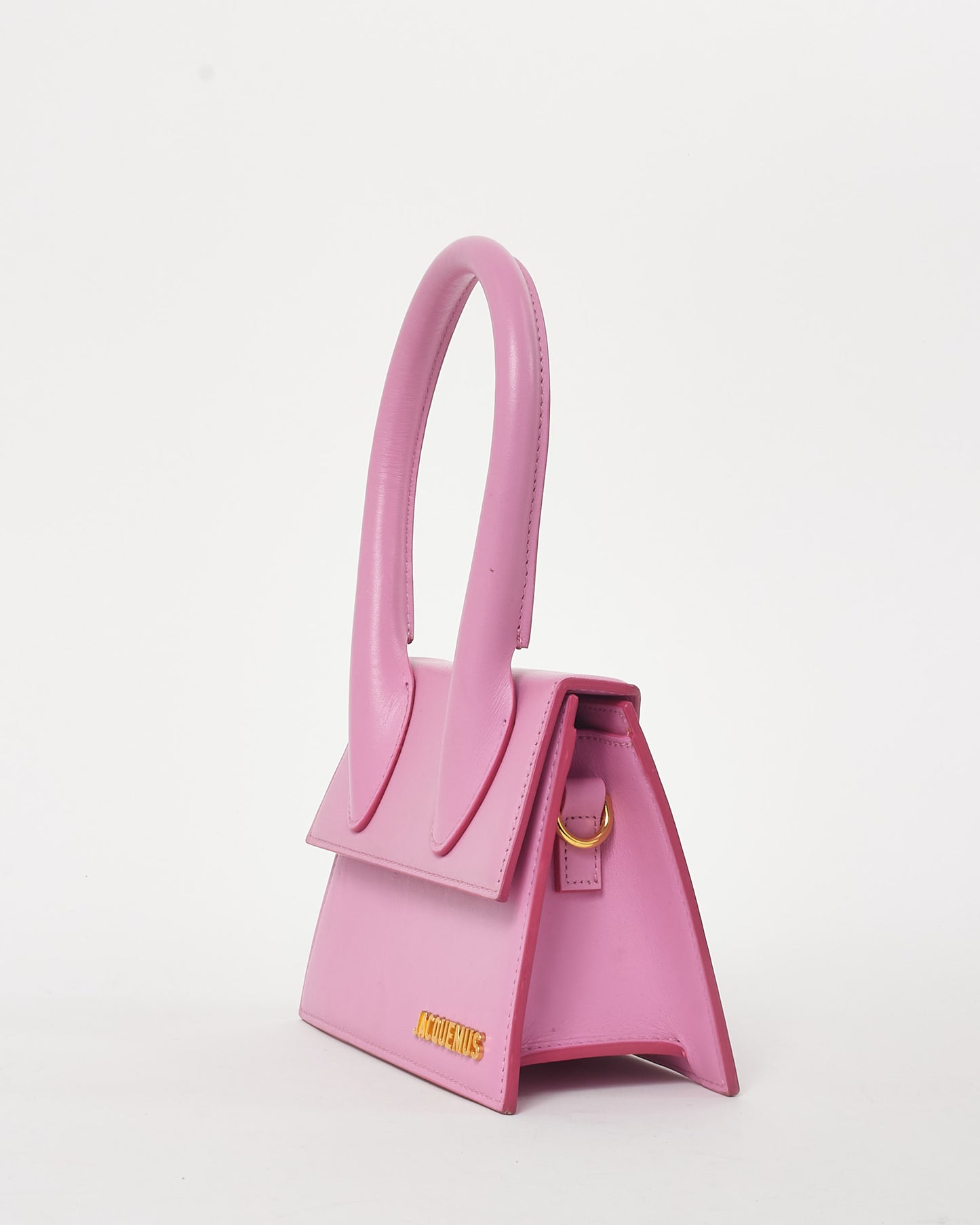 Jacquemus Pink Leather Le Moyen Chiquito Top Handle Bag