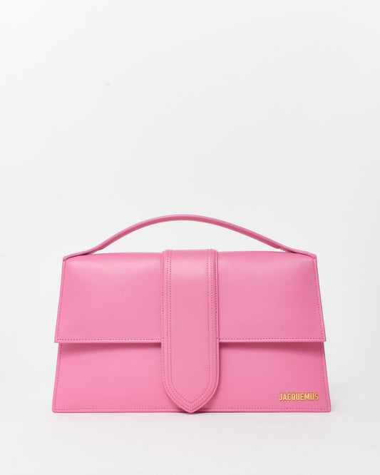 Jacquemus Pink Leather XL Le Bambino Bag with NO STRAP