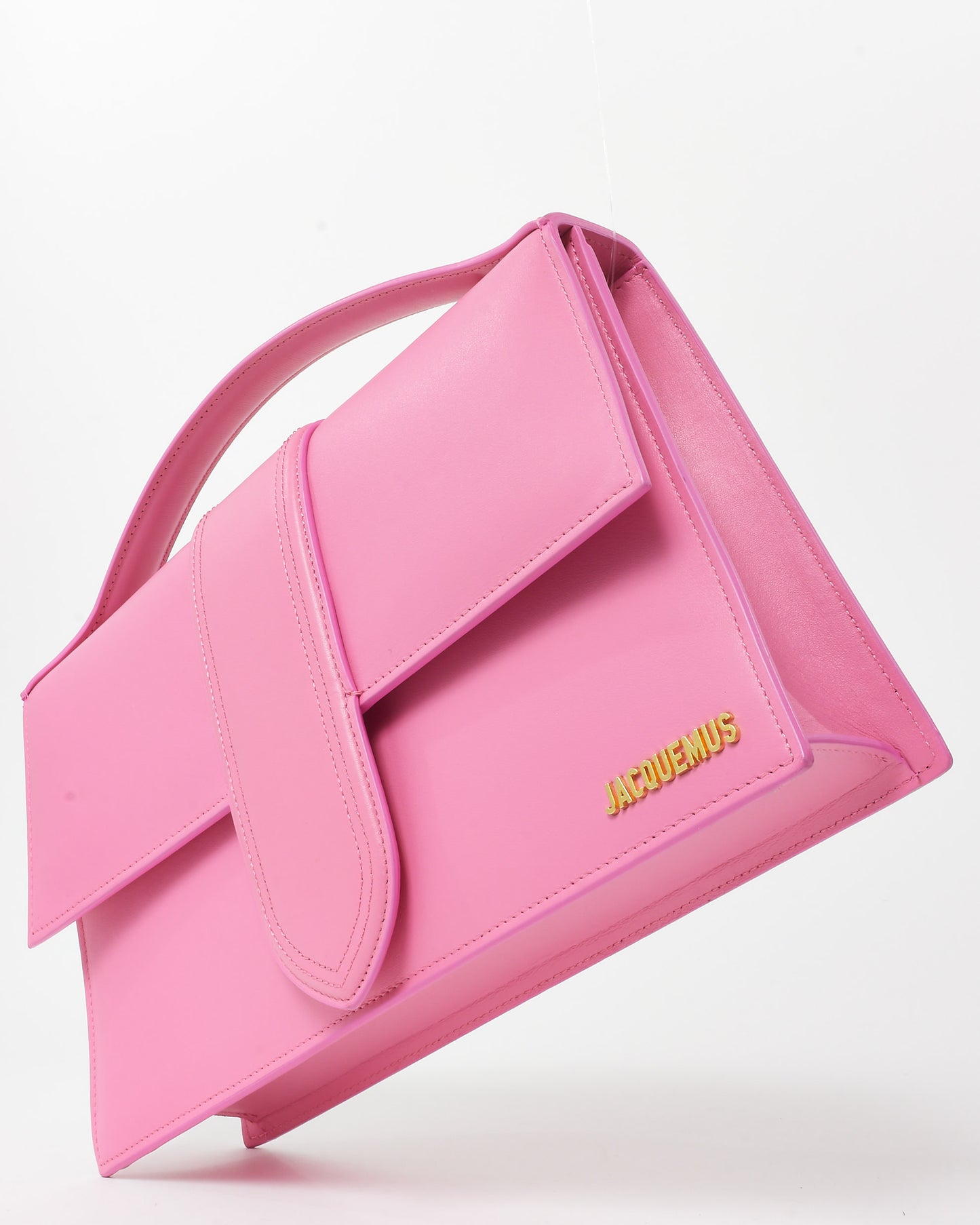 Jacquemus Pink Leather XL Le Bambino Bag with NO STRAP