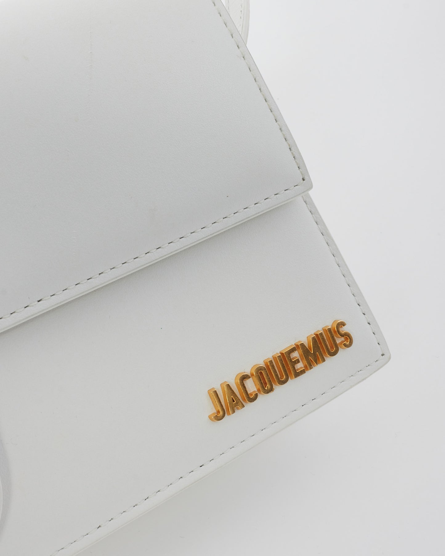 Jacquemus White Leather 
Le Bambino Long
 Shoulder Bag