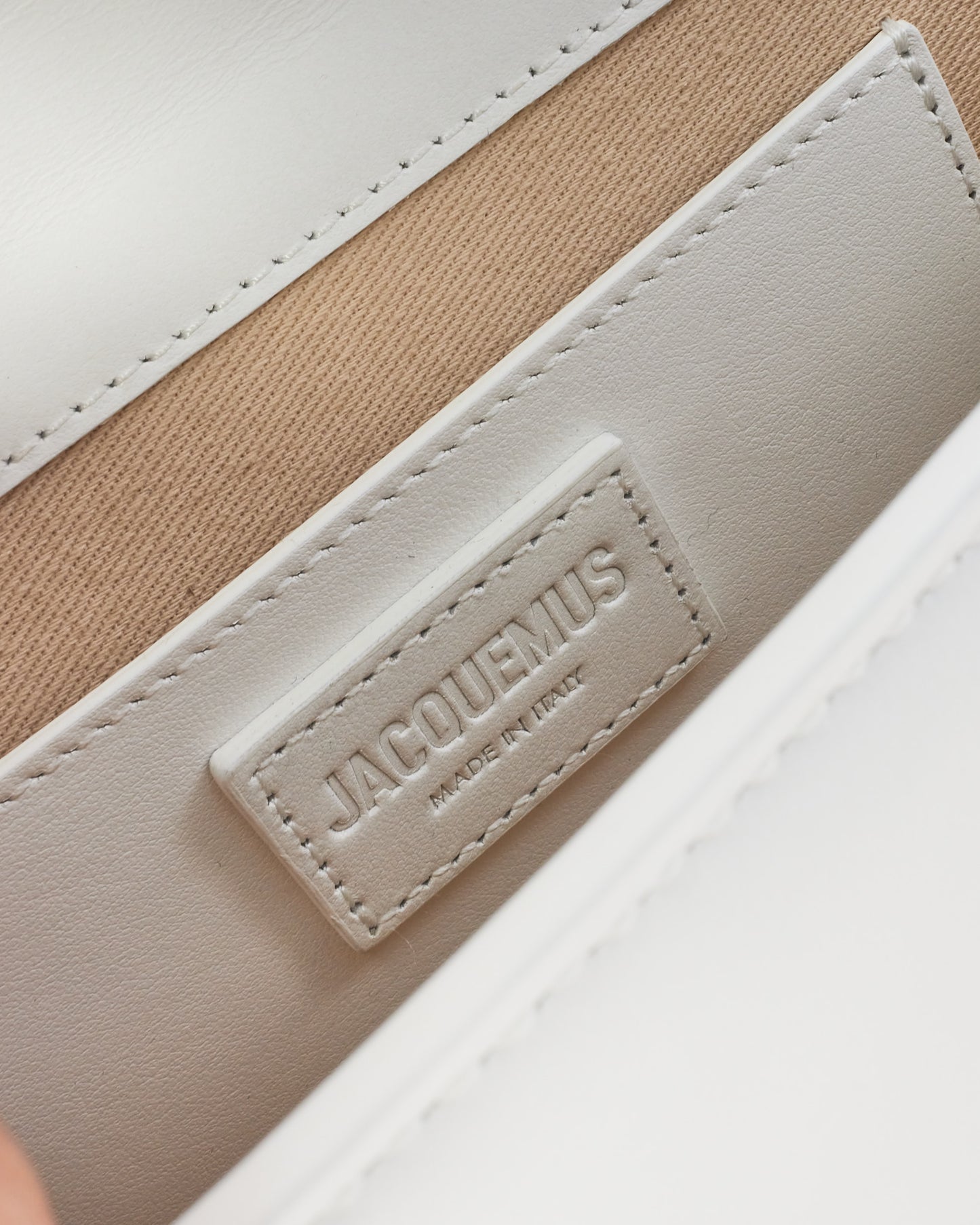 Jacquemus White Leather 
Le Bambino Long
 Shoulder Bag