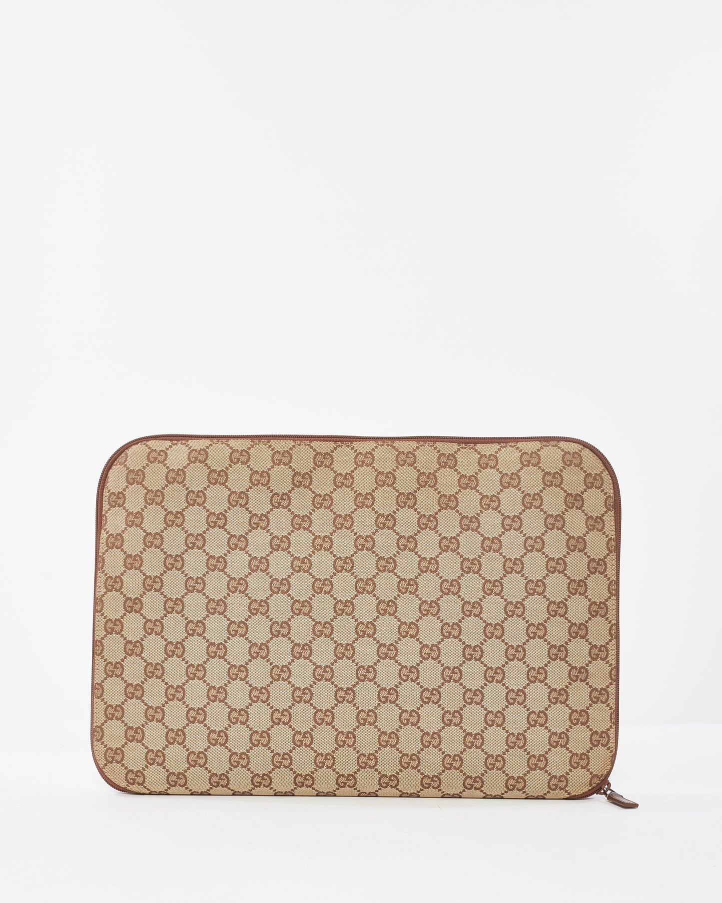 Gucci Brown GG Monogram Canvas Laptop/Document Case