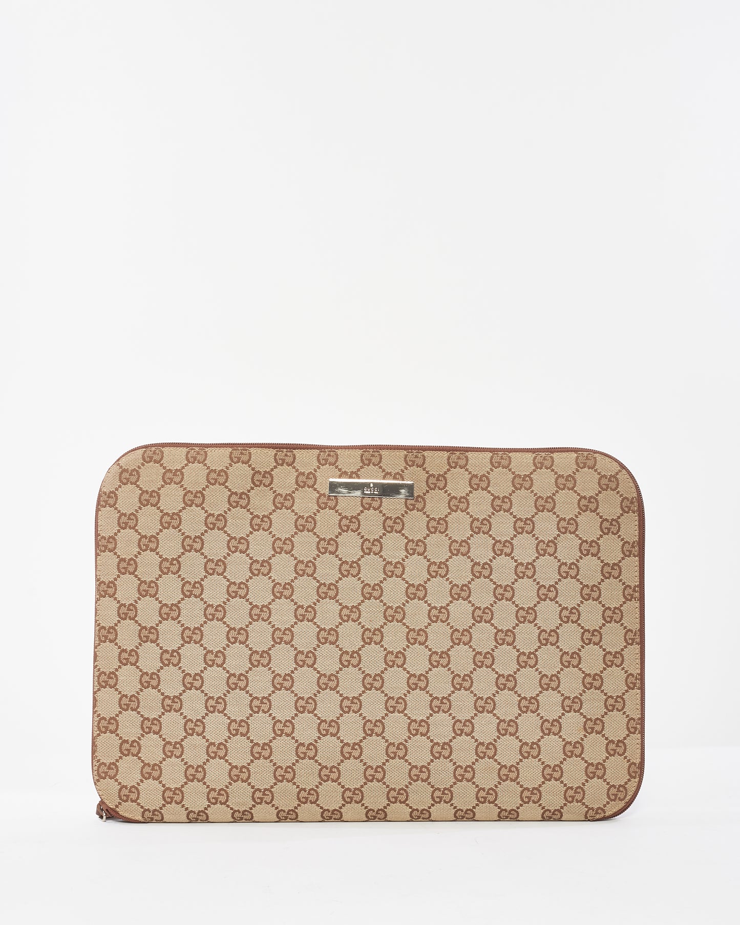 Gucci Brown GG Monogram Canvas Laptop/Document Case