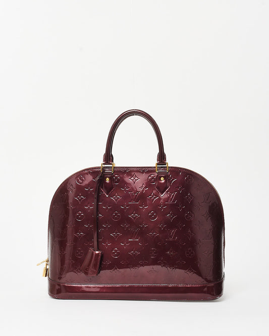 Louis Vuitton Burgundy Griotte Vernis Leather Monogram Alma GM