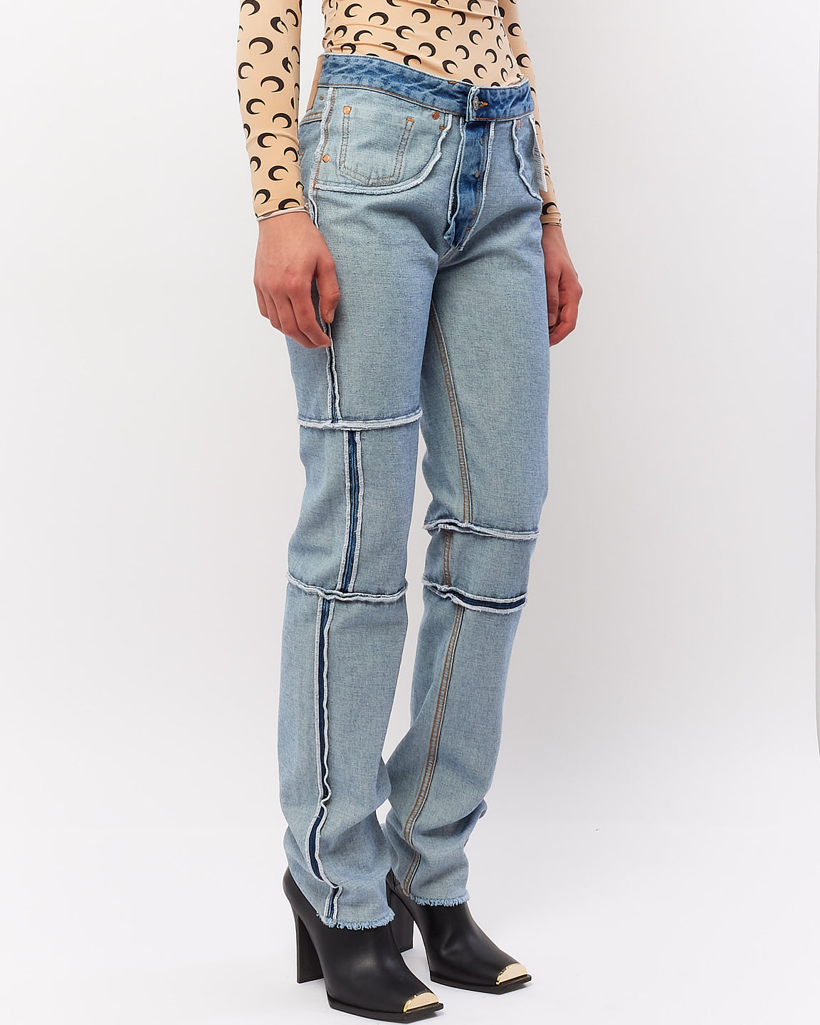 MM6 Maison Margiela Blue Denim Inside Out Stitch Jeans - 42 (M/L)