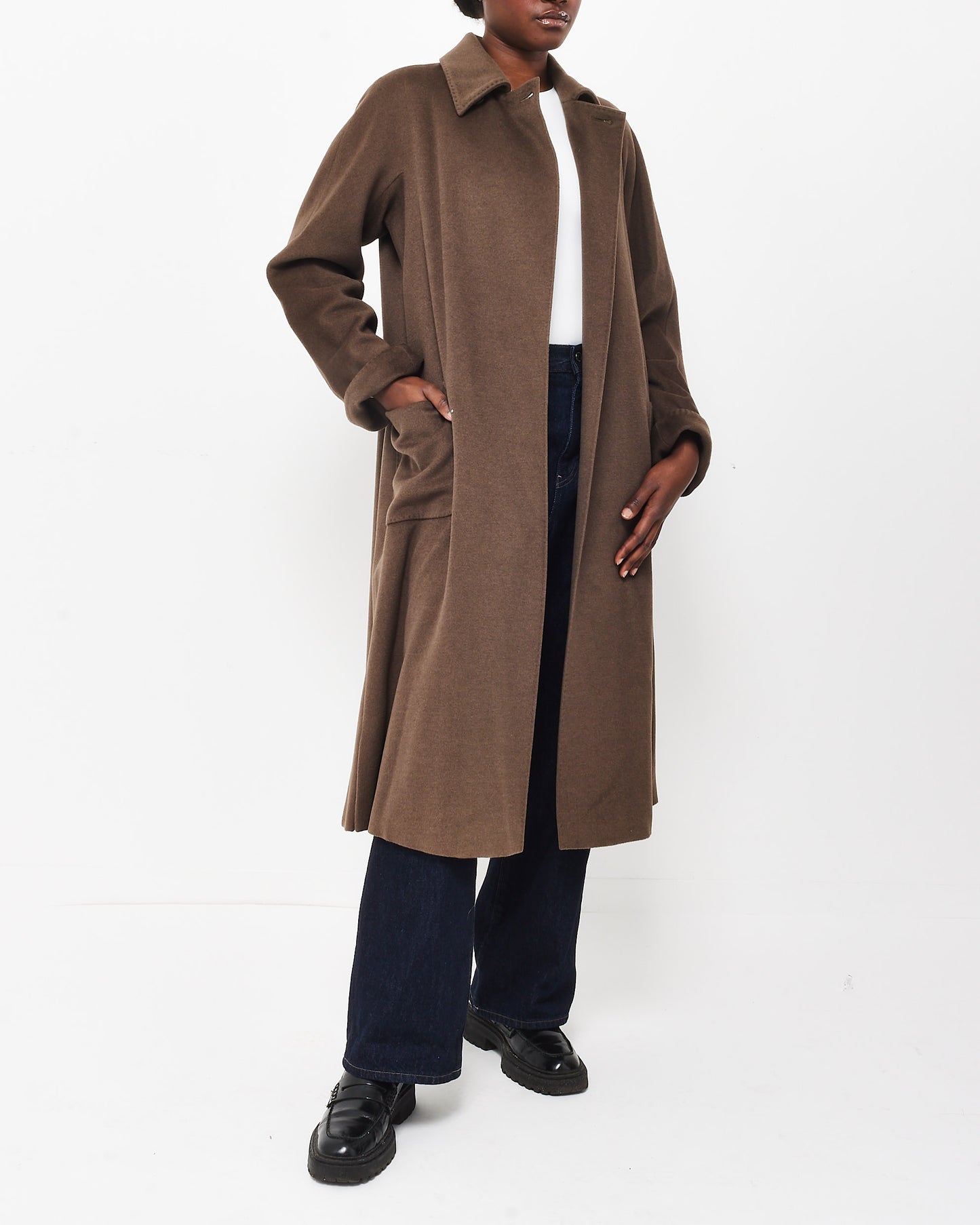 Max Mara Brown Wool Blend Coat - US 8