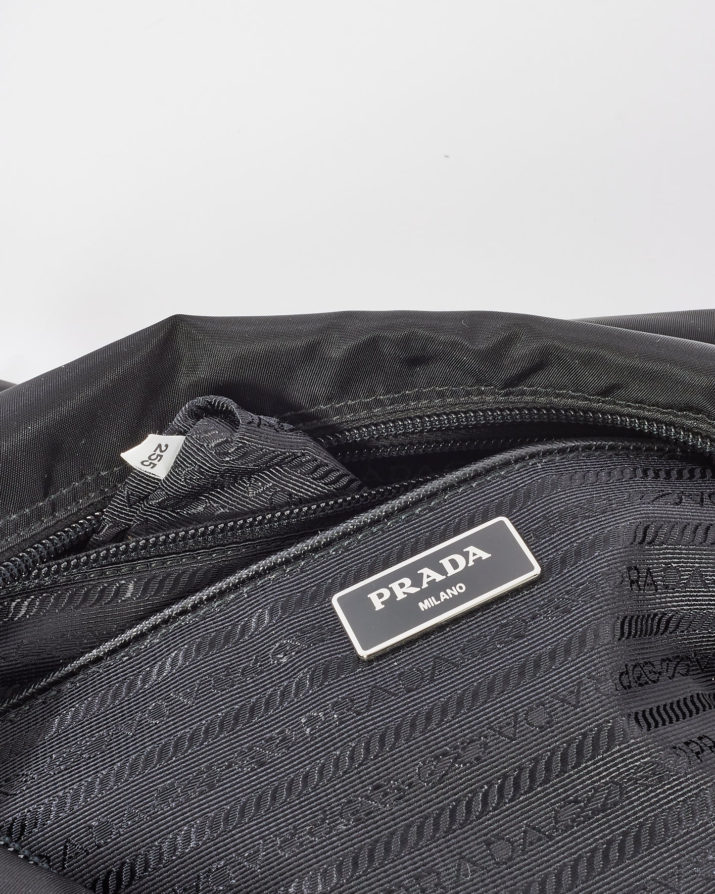 Prada Black New Vela Nylon Studded Messenger Bag