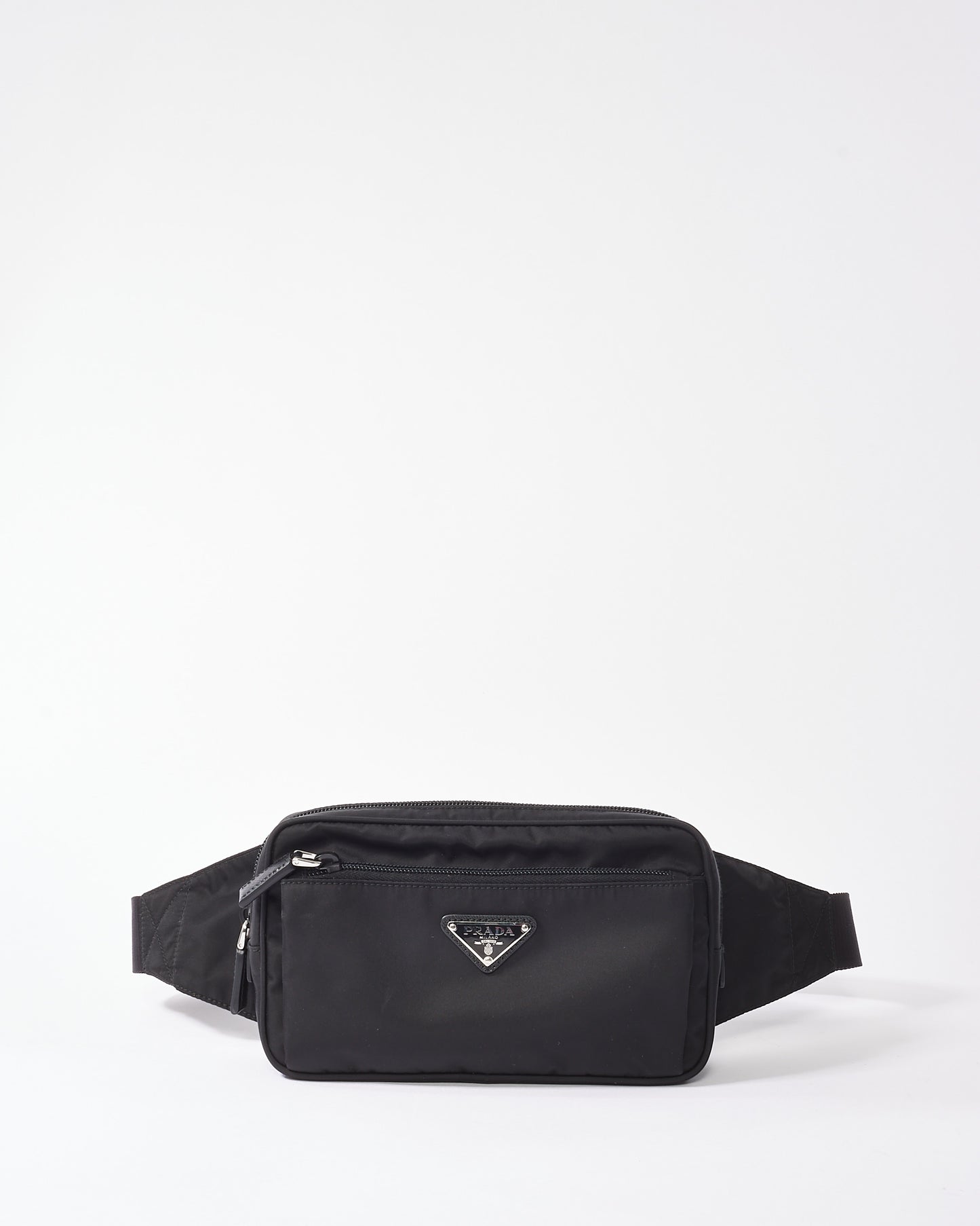 Prada Black Nylon Logo Belt Bag