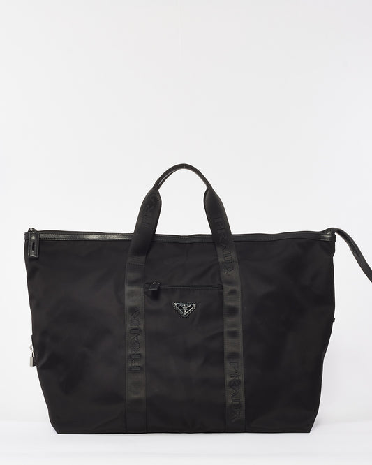 Prada Black Nylon Tessuto Large Travel Tote