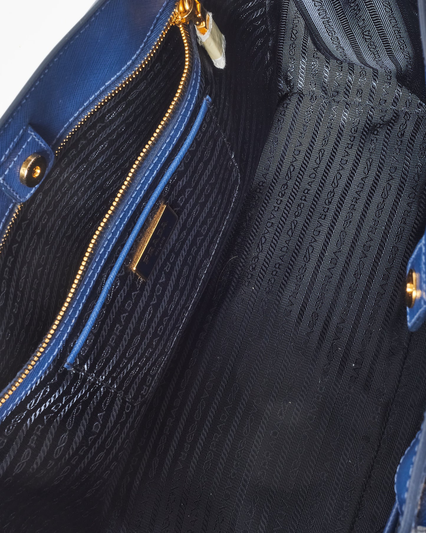 Prada Dark Blue Saffiano Leather Large Galleria Tote Bag