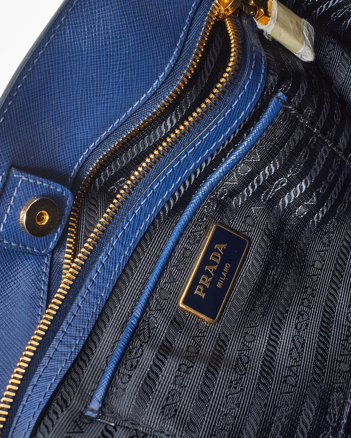 Prada Dark Blue Saffiano Leather Large Galleria Tote Bag