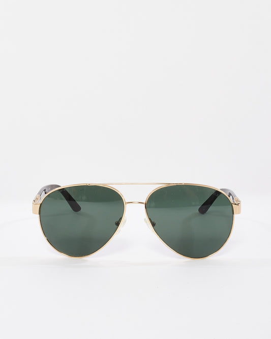 Prada Gold 
Tortoise Aviator Sunglasses SPR 59N