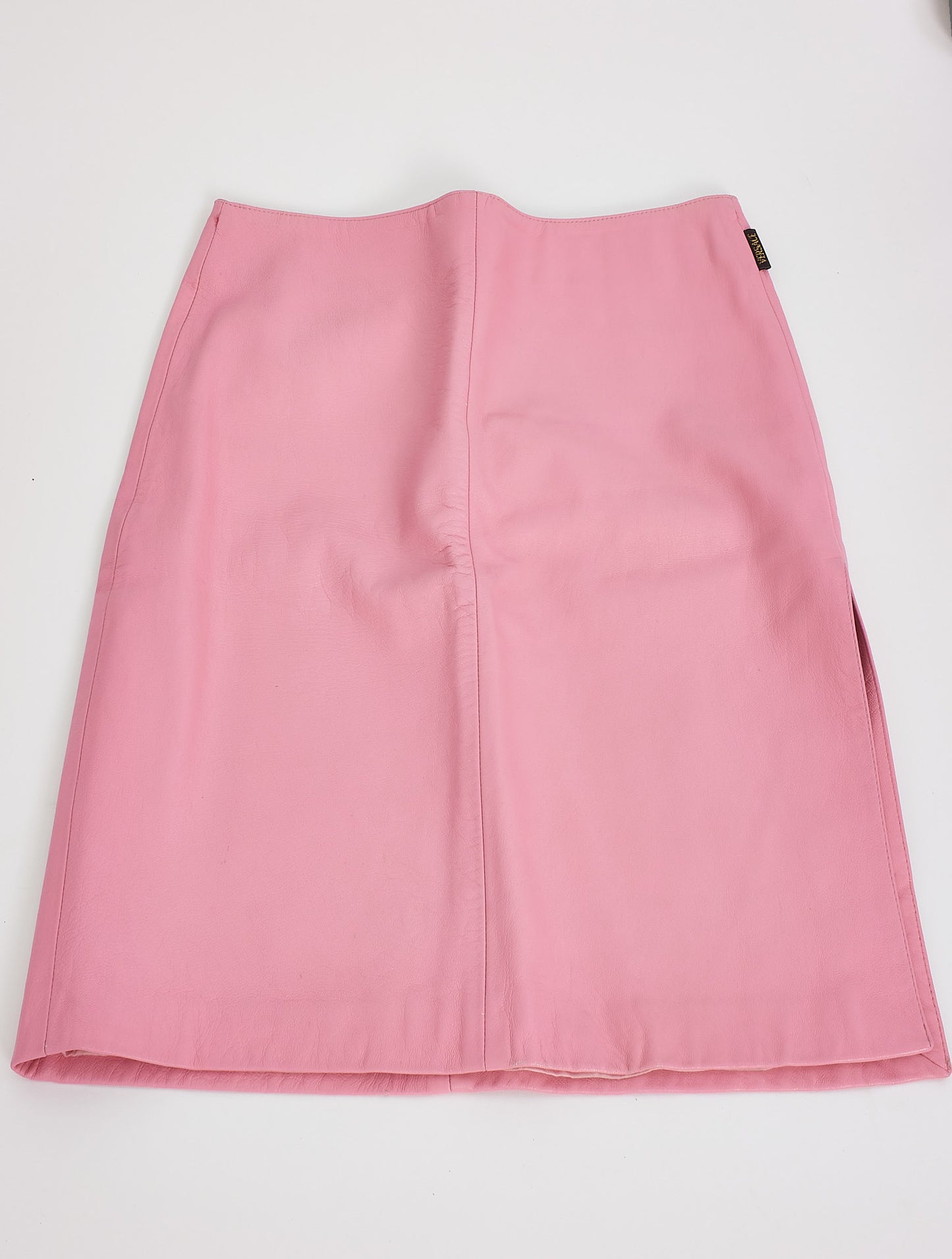 Versace Pink Leather "Jeans Couture" Skirt - 42