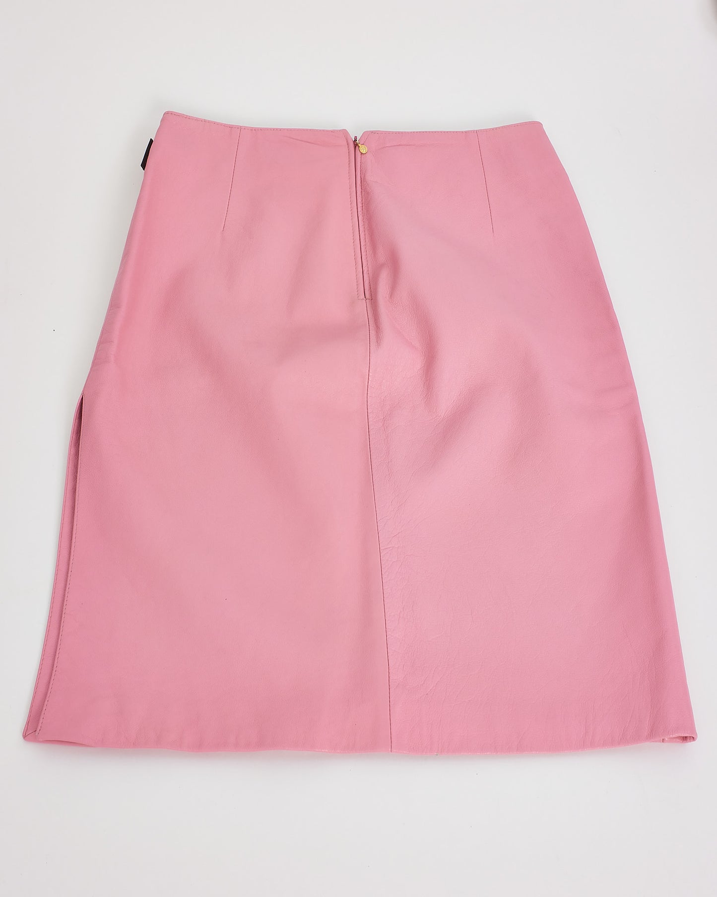 Versace Pink Leather "Jeans Couture" Skirt - 42