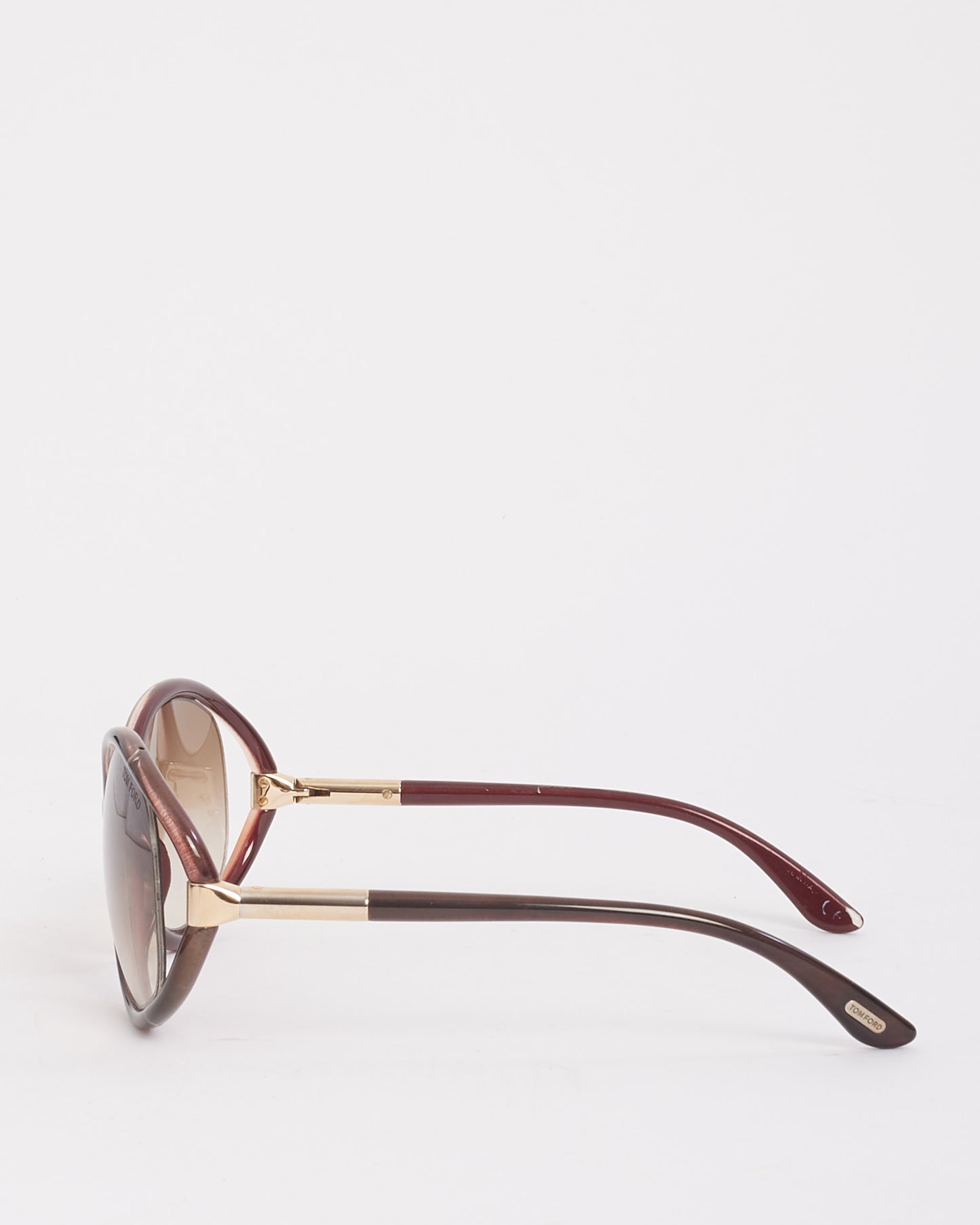 Tom Ford Brown Acetate Round Frame Sunglasses