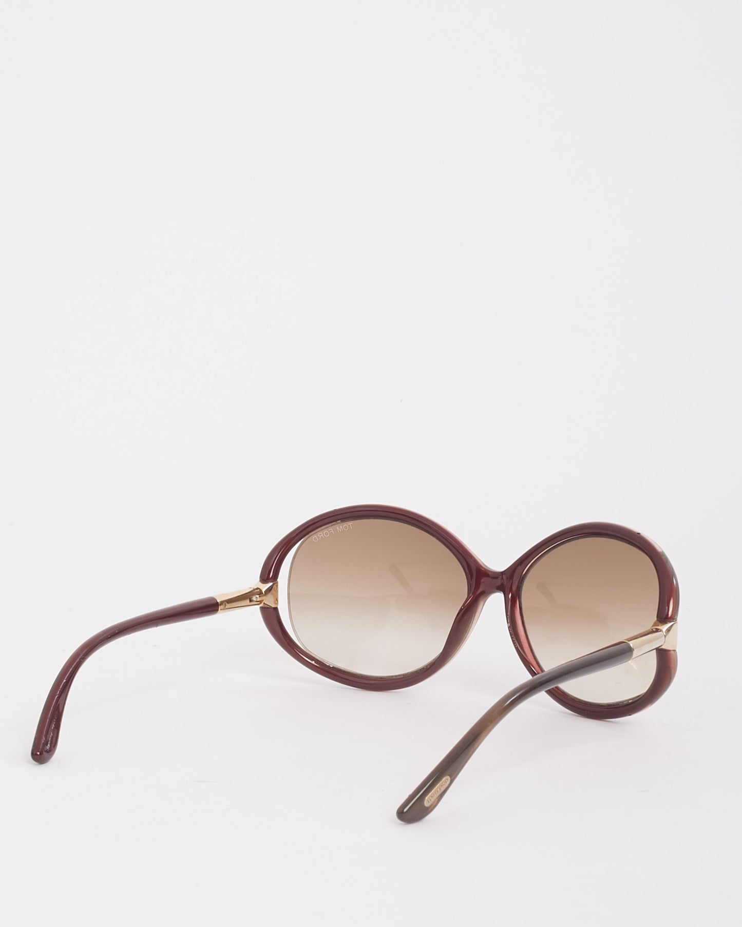 Tom Ford Brown Acetate Round Frame Sunglasses