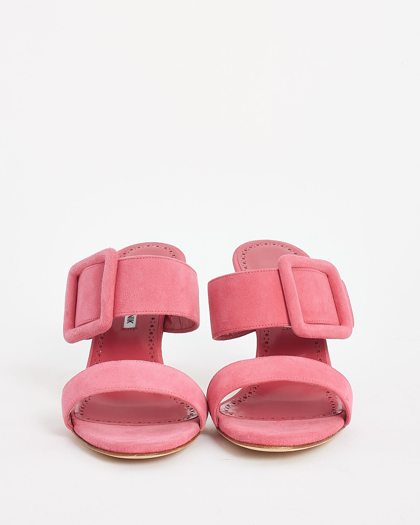 Manolo Blahnik Pink Suede Gable Mules - 40