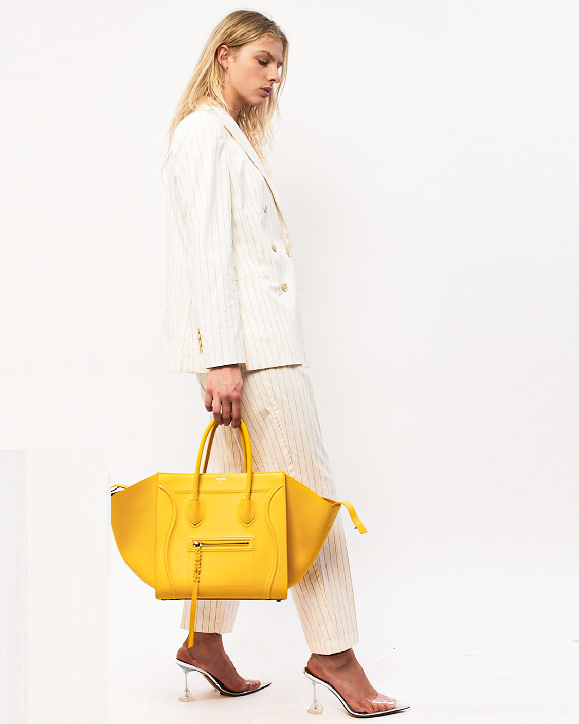 Celine Yellow Leather Medium Phantom Tote