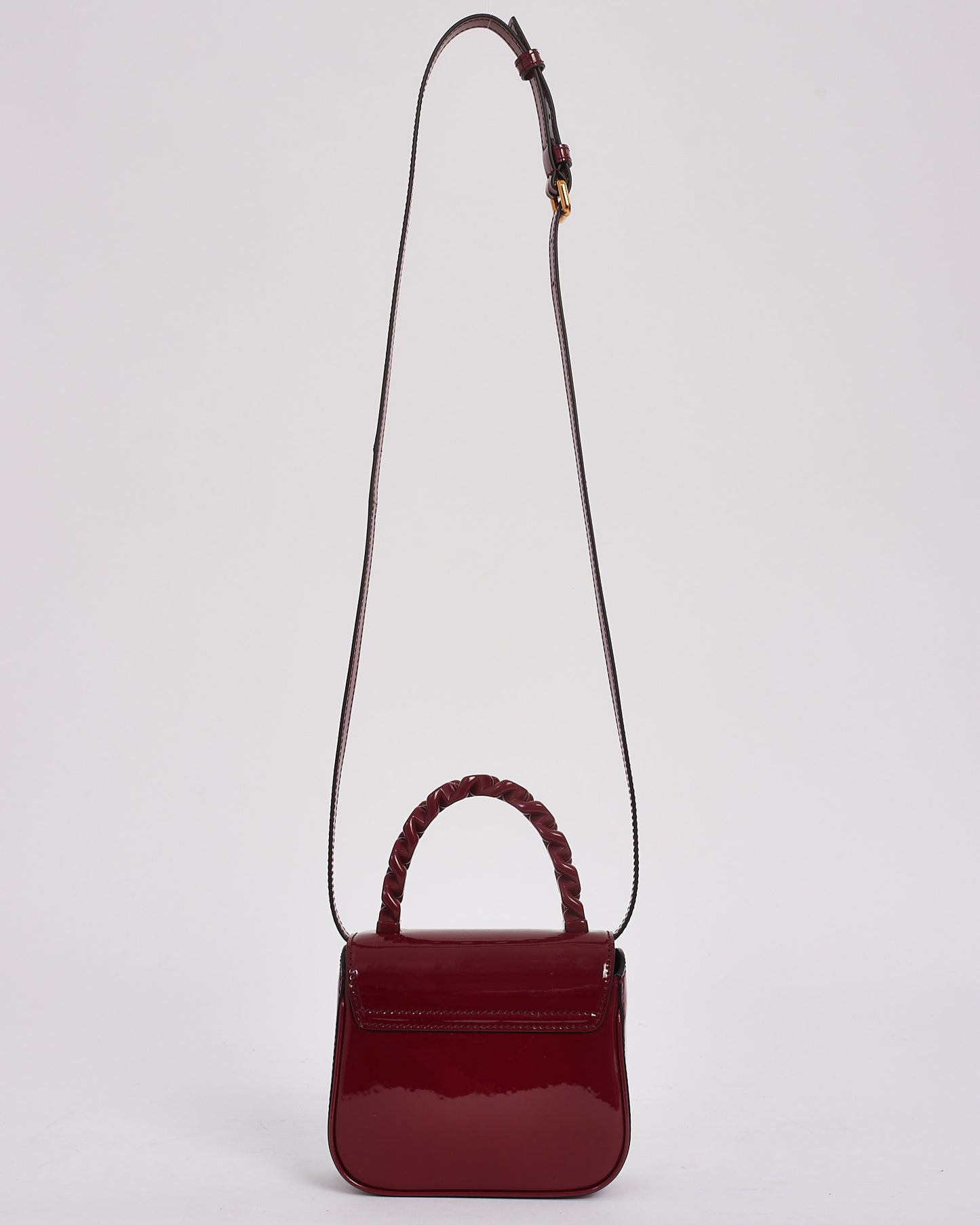 Versace Burgundy Patent Leather Mini 
La Medusa 
 Bag