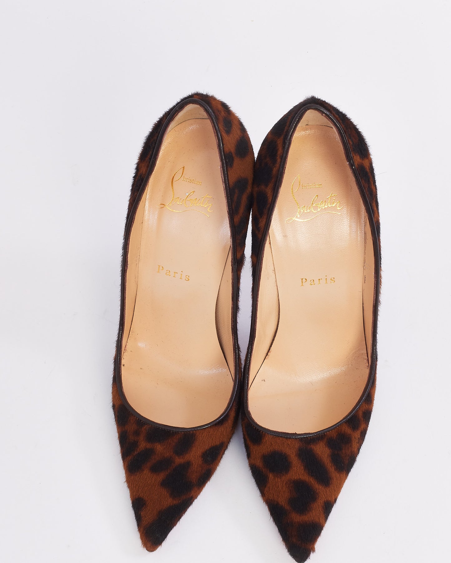 Christian Louboutin Cheetah Print Pony Hair 120mm So Kate Heels - 38