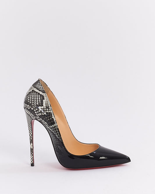 Christian Louboutin Black Patent Degrade Python So Kate 120mm Heels - 37