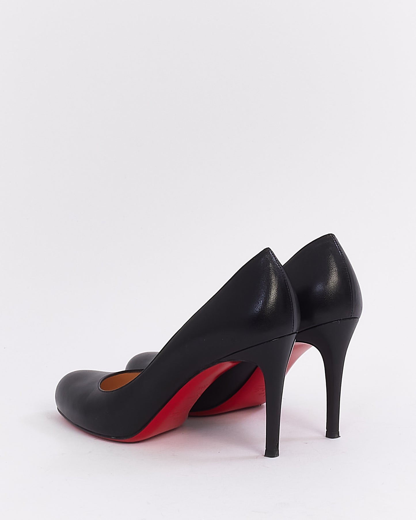 Christian Louboutin Black Leather Round Toe Simple Pump 39.5