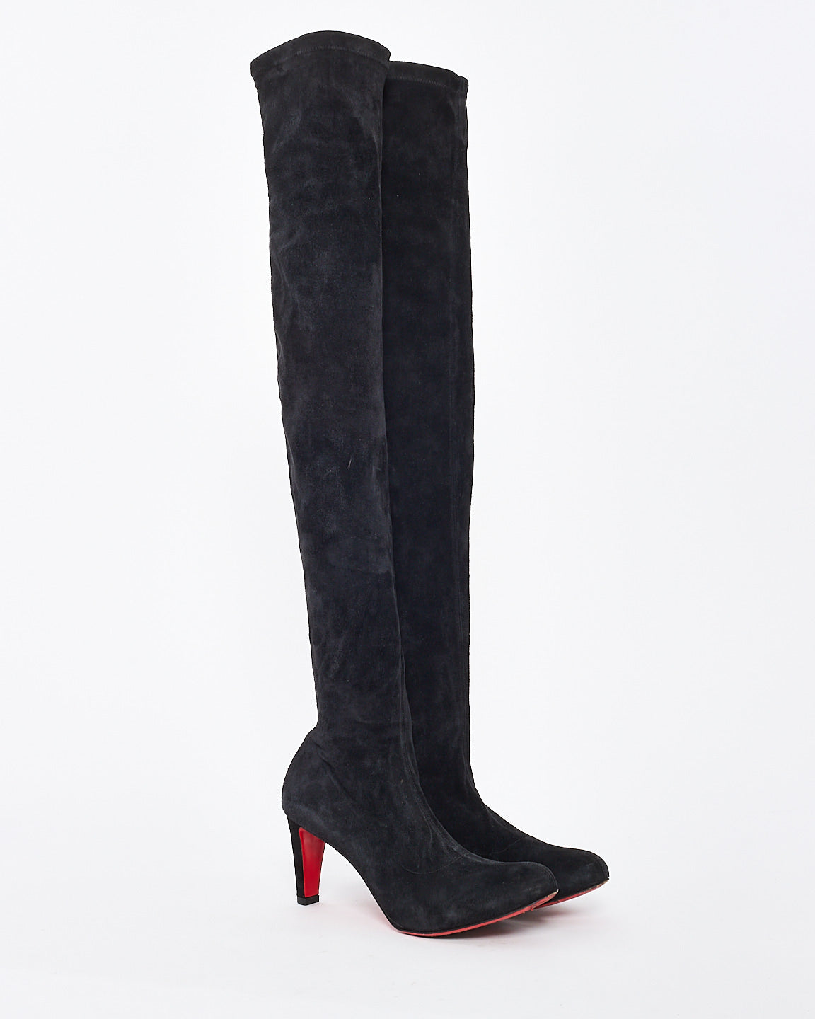 Christian Louboutin Black Suede OTK Boots - 37.5