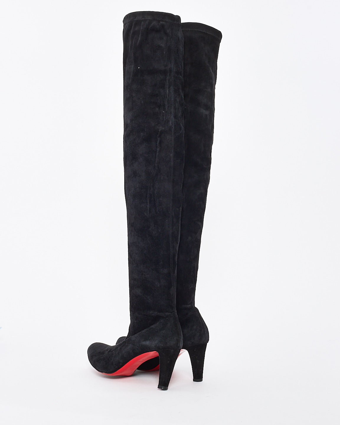 Christian Louboutin Black Suede OTK Boots - 37.5