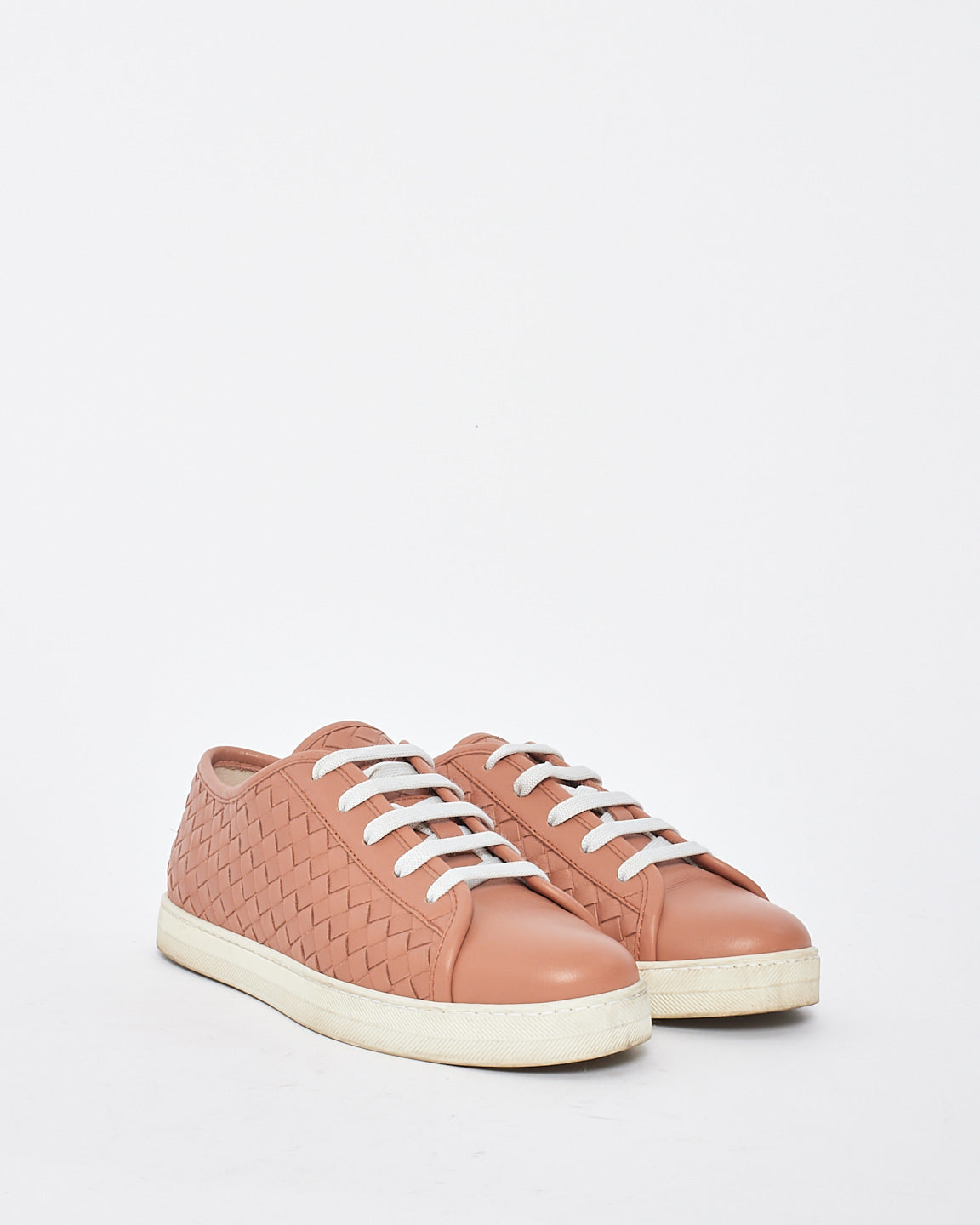 Bottega Veneta Dusty Pink Intrecciato Leather Sneaker - 37