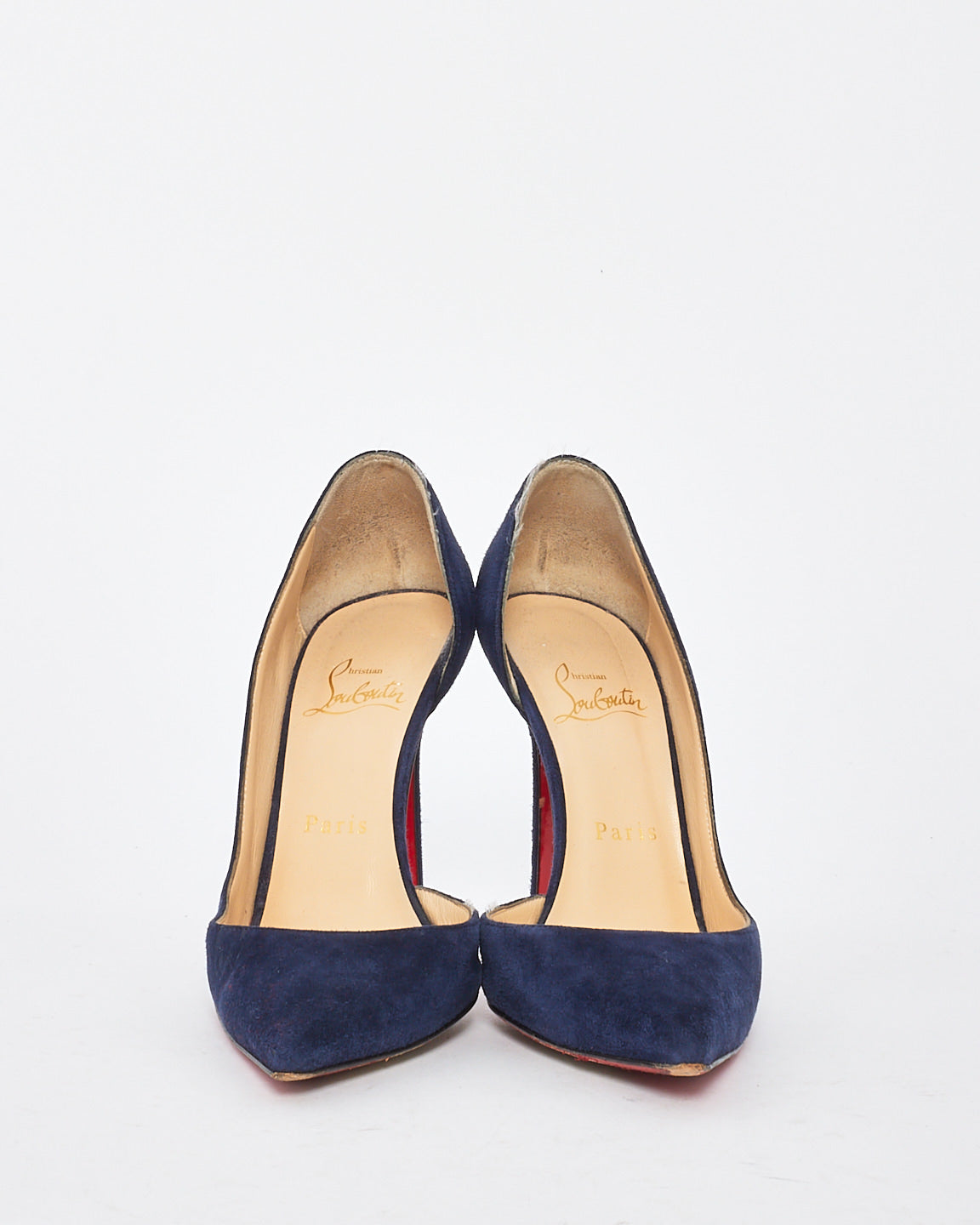 Christian Louboutin Navy Blue Suede Iriza 100 Pumps - 37