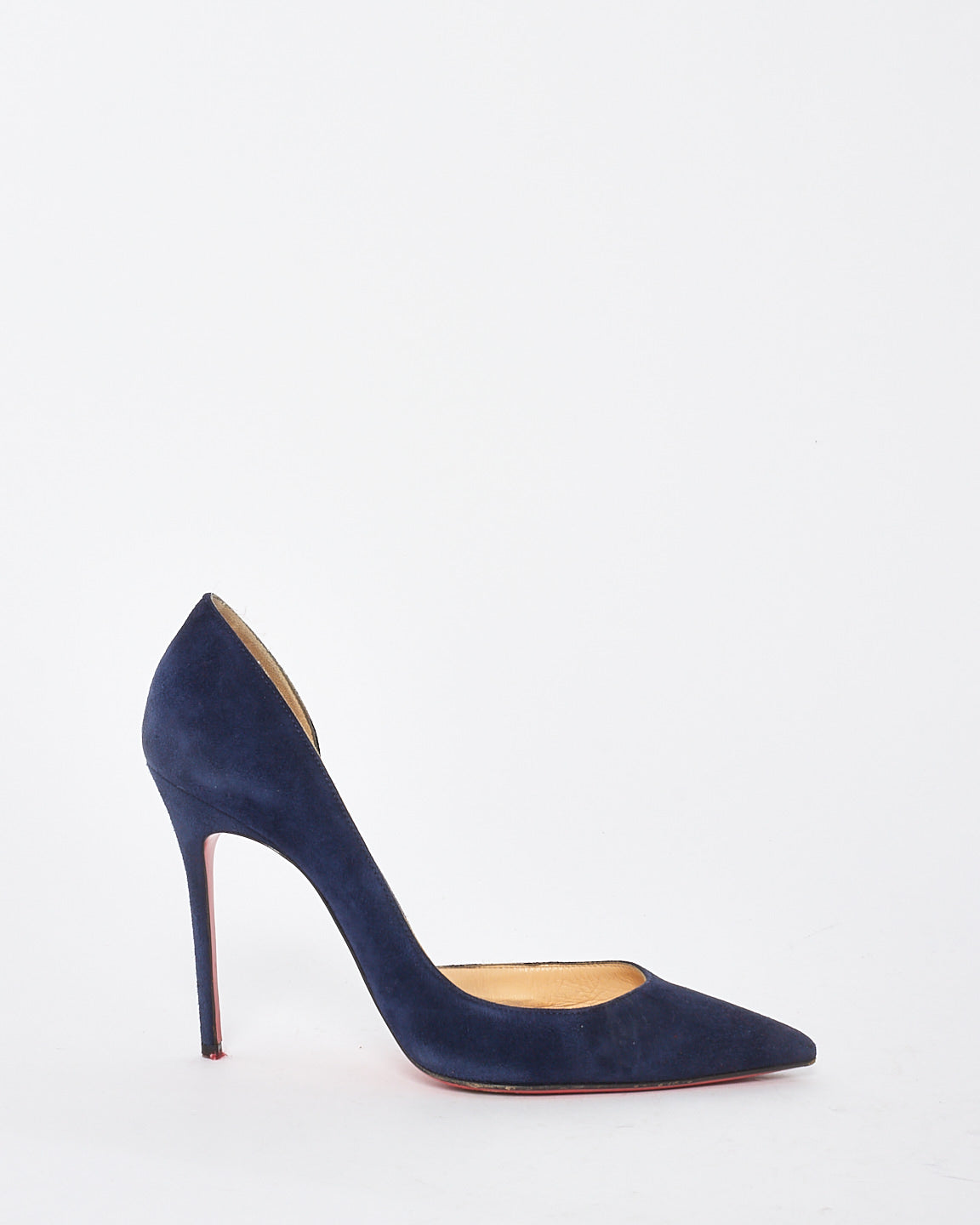 Christian Louboutin Navy Blue Suede Iriza 100 Pumps - 37