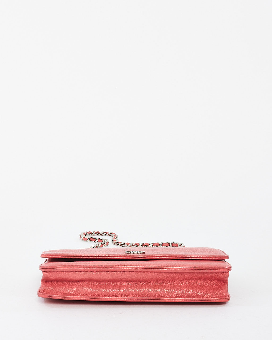 Chanel Coral Grained Leather CC Wallet On Chain Bag