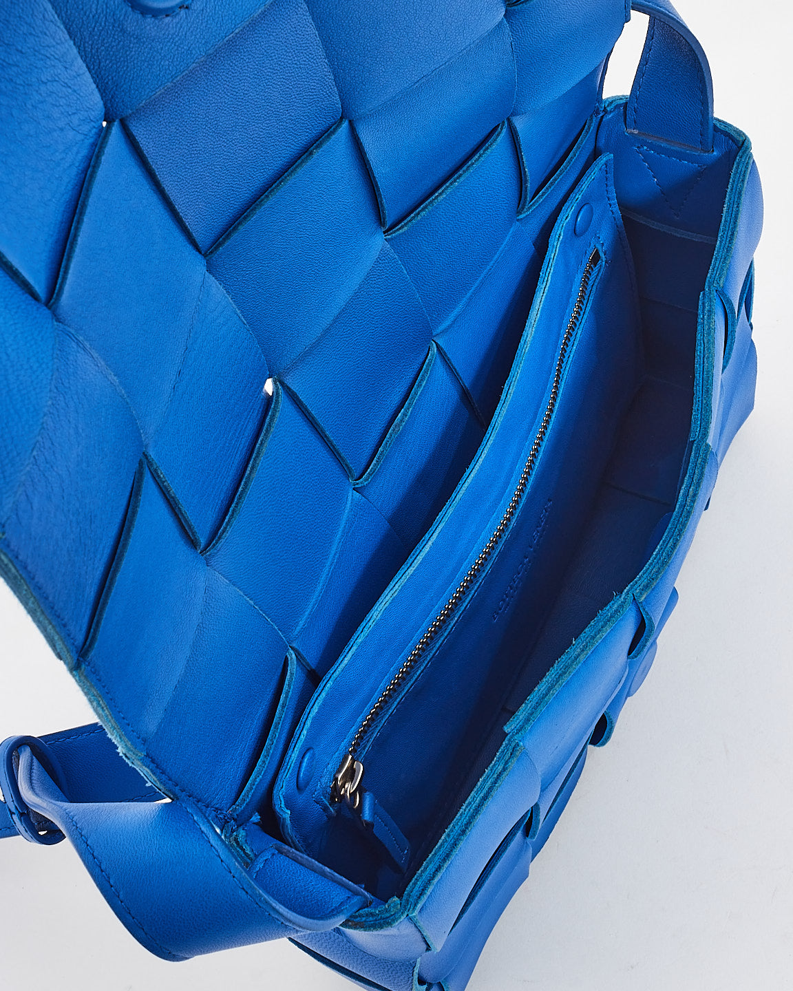 Bottega Veneta Royal Blue Intrecciato Leather Cassette Bag