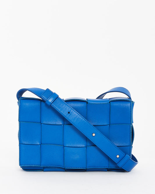 Bottega Veneta Royal Blue Intrecciato Leather Cassette Bag